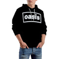 Black - Side - Oasis Unisex Adult Decca Logo Pull Over Hoodie