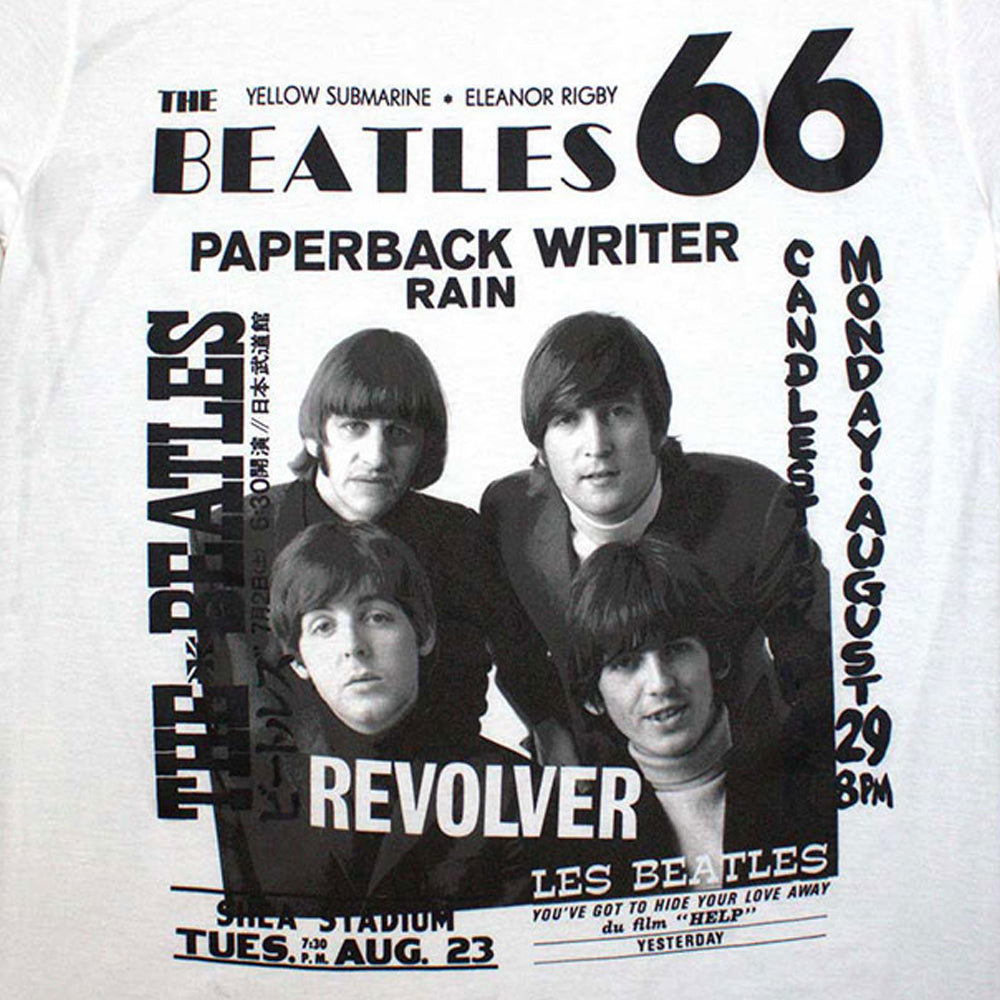 White - Back - The Beatles Unisex Adult 1966 T-Shirt