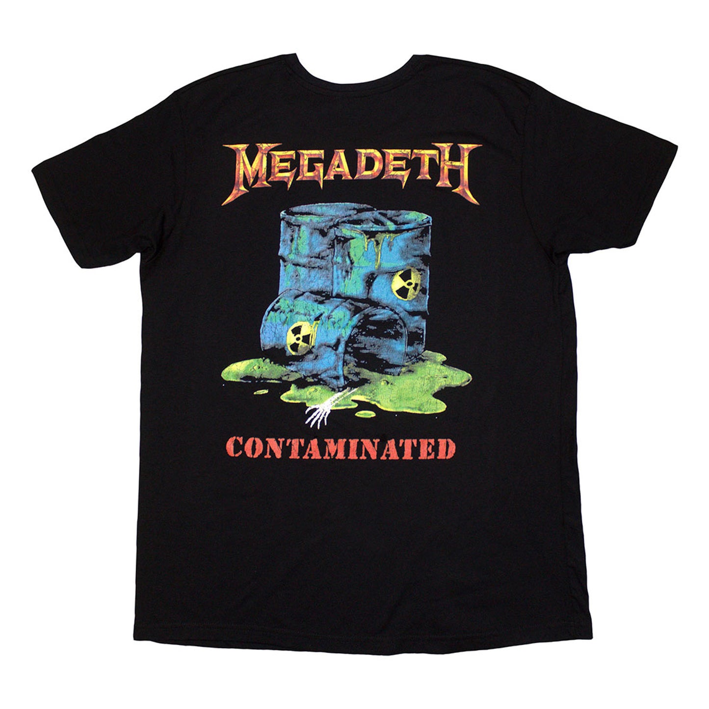 Black - Back - Megadeth Unisex Adult Contaminated Back Print T-Shirt