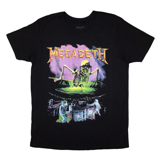 Black - Front - Megadeth Unisex Adult Contaminated Back Print T-Shirt