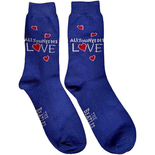 Blue - Front - The Beatles Unisex Adult All You Need Is Love Socks