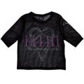 Black - Front - Him Womens-Ladies Heartagram & Logo Mesh Crop Top