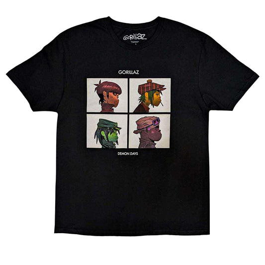 Black - Front - Gorillaz Childrens-Kids Demon Days T-Shirt