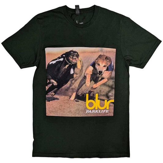 Green - Front - Blur Unisex Adult Parklife Album Back Print T-Shirt