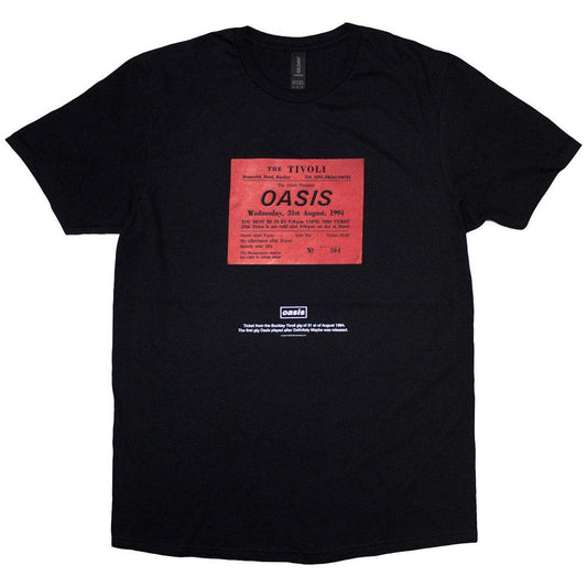 Black - Front - Oasis Unisex Adult Definitely Maybe Ticket Stub T-Shirt