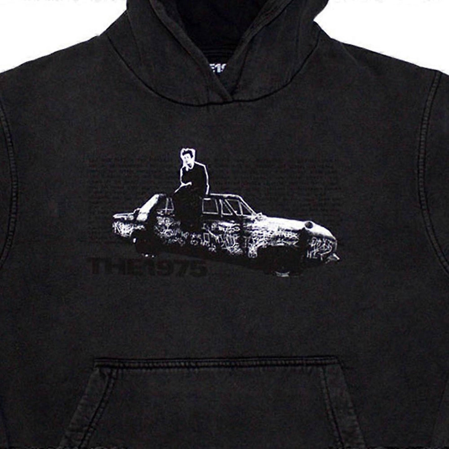 Charcoal Grey - Back - The 1975 Unisex Adult Car Photo Washed Hoodie
