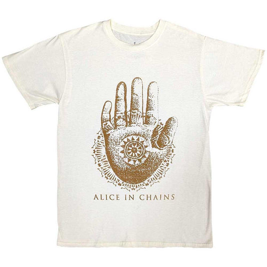 Natural - Front - Alice In Chains Unisex Adult Hand T-Shirt