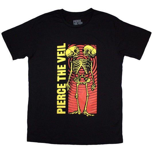 Black - Front - Pierce The Veil Unisex Adult Wavy Skeleton T-Shirt