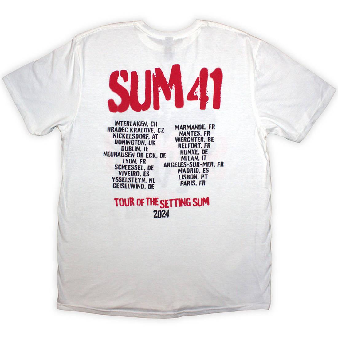 White - Back - Sum 41 Unisex Adult Tour ´24 Spray Paint Back Print T-Shirt