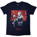 Navy Blue - Front - Bruce Springsteen Unisex Adult Tour ´24 Guitar Photo Back Print T-Shirt