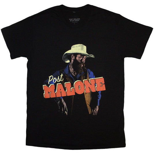 Black - Front - Post Malone Unisex Adult Cowboy T-Shirt