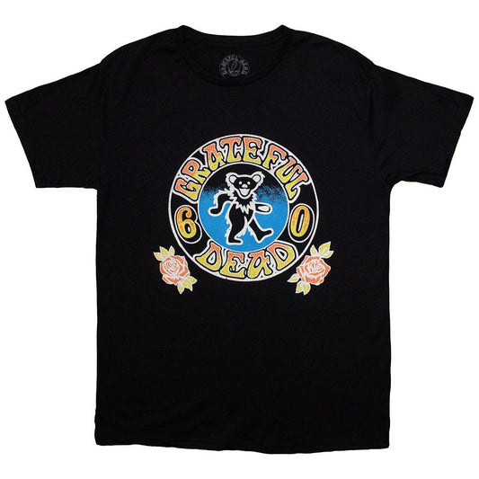 Black - Front - Grateful Dead Unisex Adult Bear Roses T-Shirt