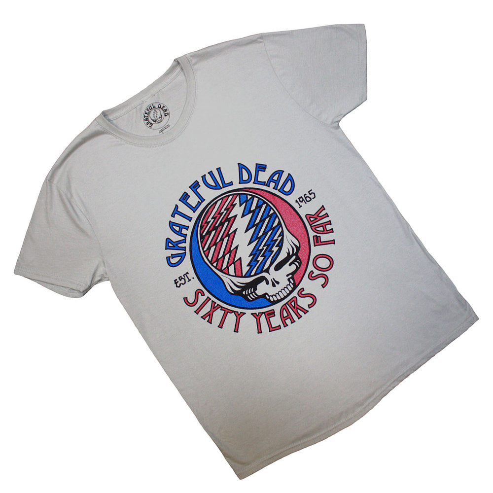 Grey - Back - Grateful Dead Unisex Adult Stealie 60 T-Shirt