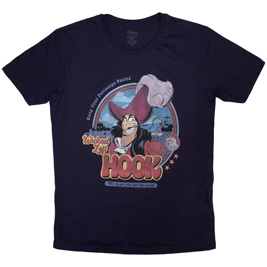 Navy Blue - Front - Peter Pan Unisex Adult Wicked Left Hook T-Shirt