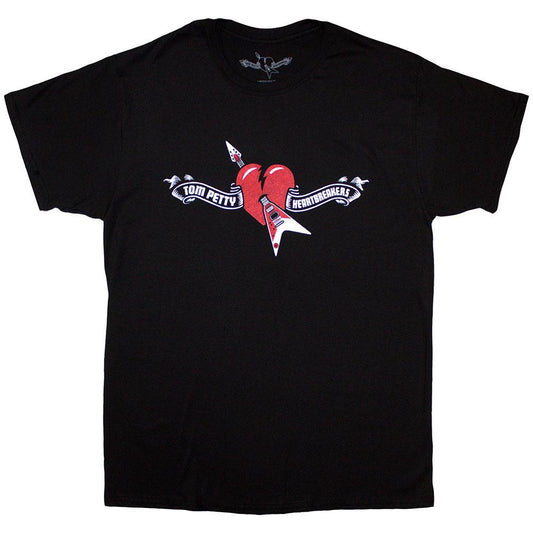 Black - Front - Tom Petty & The Heartbreakers Unisex Adult Heart Logo T-Shirt
