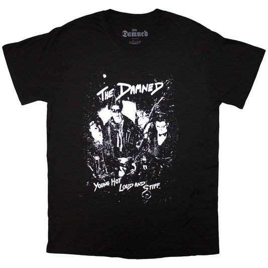 Black - Front - The Damned Unisex Adult Young Hot Loud And Stiff T-Shirt