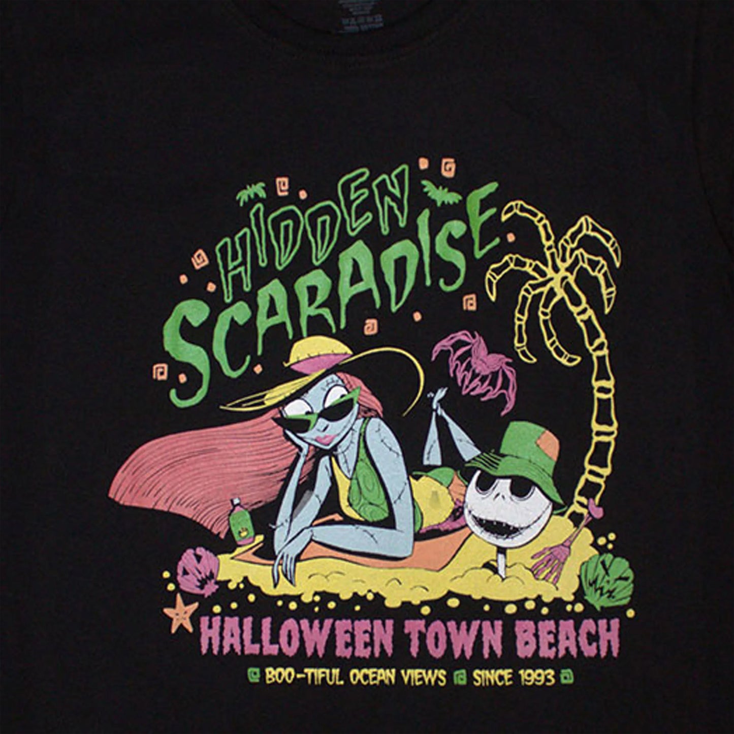 Black - Back - Nightmare Before Christmas Unisex Adult Hidden Scaradise T-Shirt