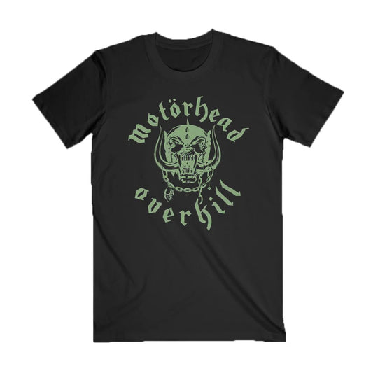 Black - Front - Motorhead Unisex Adult Overkill Song Lyrics T-Shirt