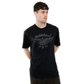 Black - Side - Motorhead Unisex Adult 50 Years Wings Badge T-Shirt