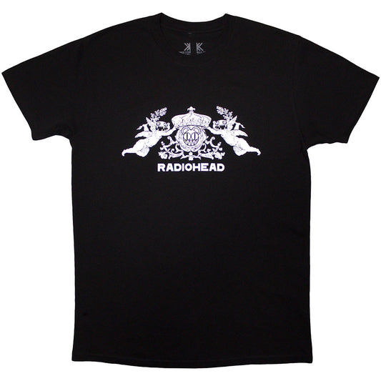 Black - Front - Radiohead Unisex Adult Bearhead Crest Organic Back Print T-Shirt