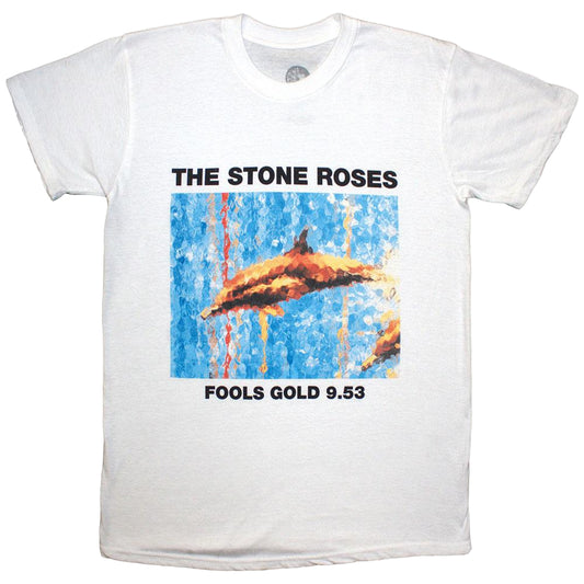 White - Front - The Stone Roses Unisex Adult Fools Gold T-Shirt