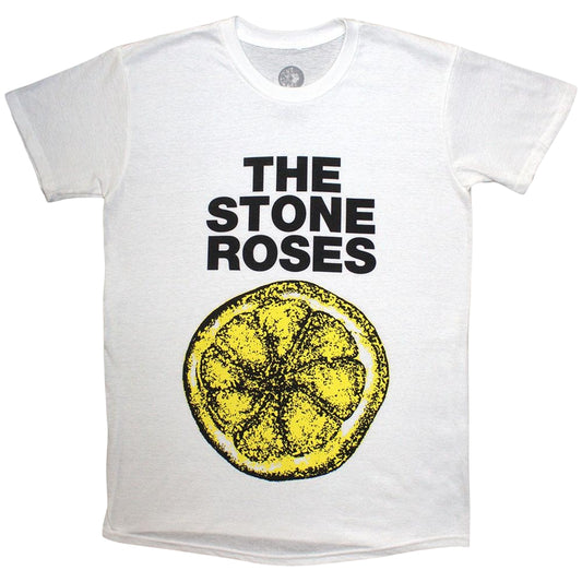 White - Front - The Stone Roses Unisex Adult 1989 Tour Lemon T-Shirt