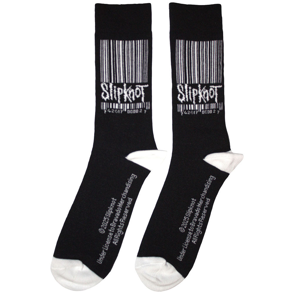 Black-White - Back - Slipknot Unisex Adult Stretched Barcode Logo Socks
