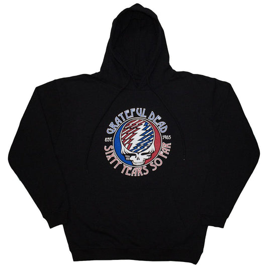 Black - Front - Grateful Dead Unisex Adult Stealie 60 Pull Over Hoodie