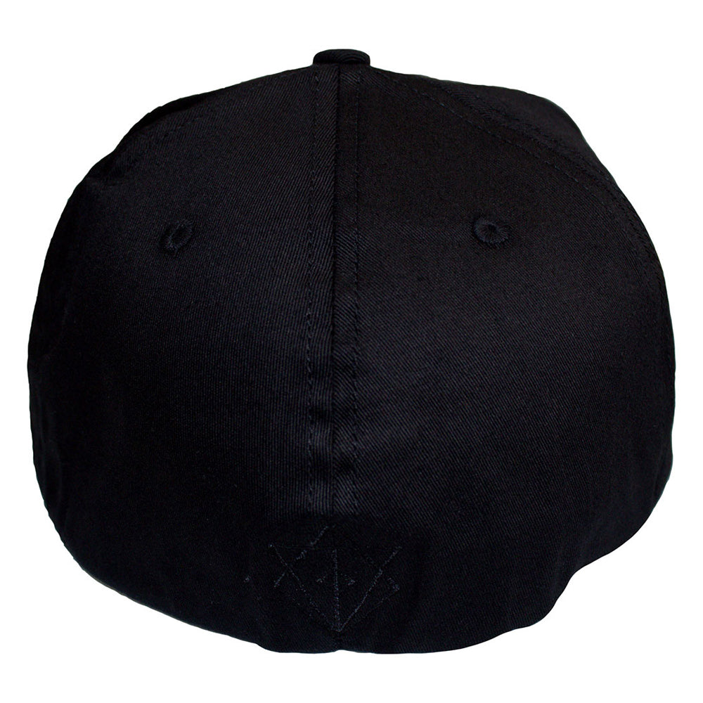 Black - Back - In Flames Back Print Logo Snapback Cap