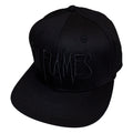 Black - Front - In Flames Back Print Logo Snapback Cap