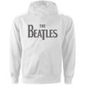 White - Back - The Beatles Womens-Ladies Drop T Logo Full Zip Hoodie