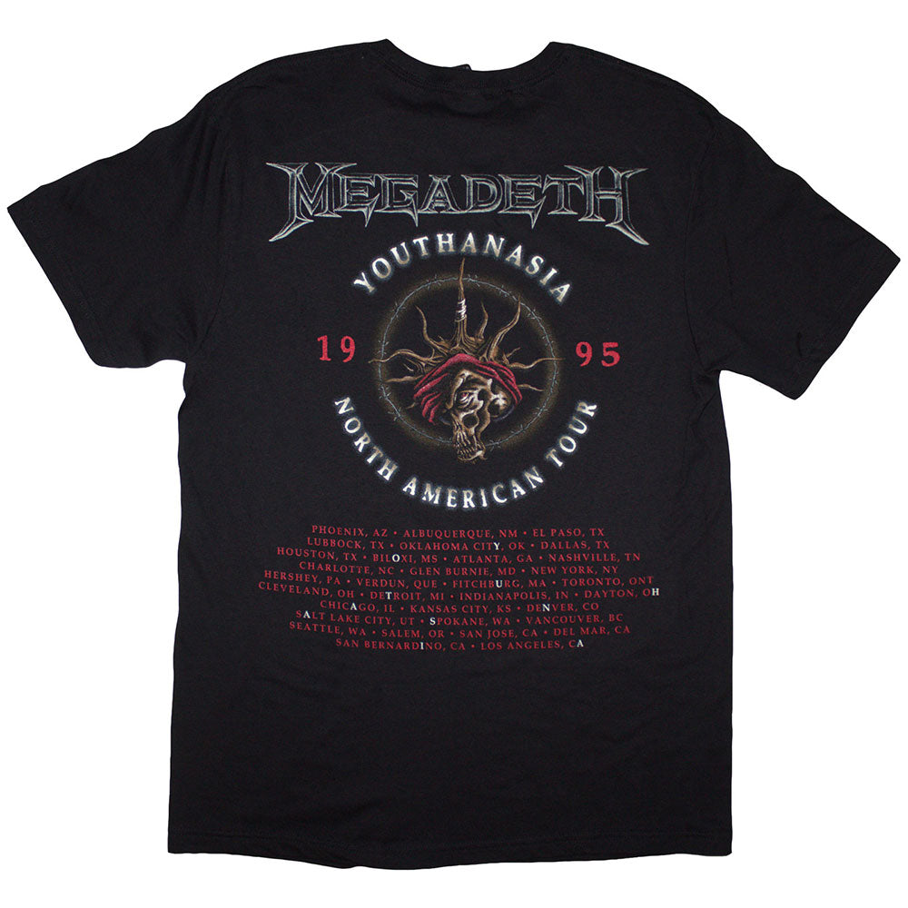 Black - Back - Megadeth Unisex Adult Youthanasia 1995 North American Tour T-Shirt
