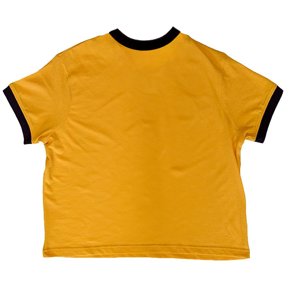 Yellow - Back - Queen Womens-Ladies Face It Alone Crest Crop Top