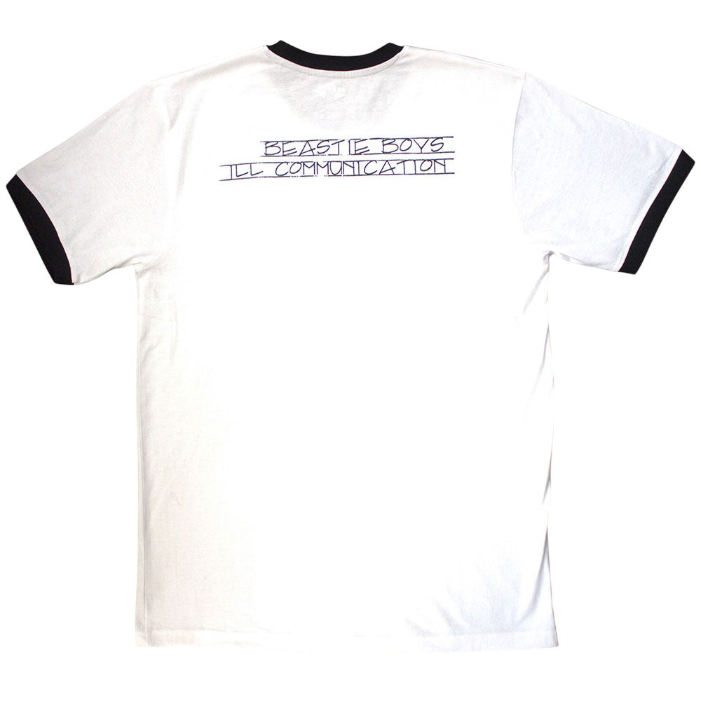 White - Back - Beastie Boys Unisex Adult Record Label Back Print Ringer T-Shirt