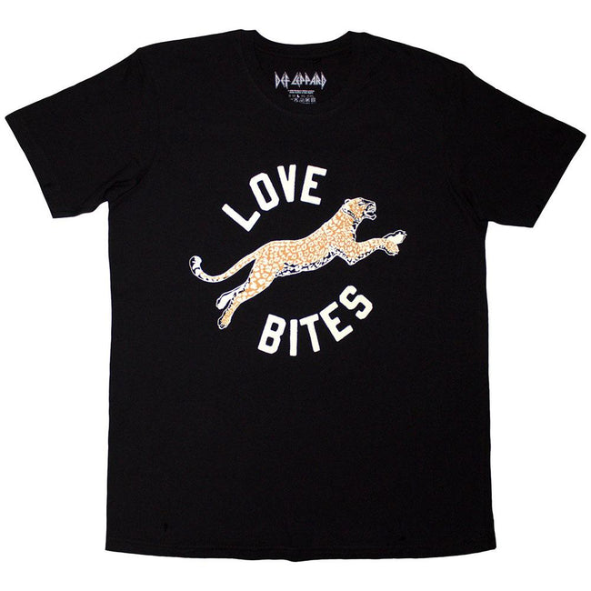 Black-White - Front - Def Leppard Unisex Adult Love Bites Leap T-Shirt