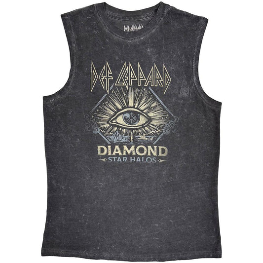 Charcoal Grey - Front - Def Leppard Unisex Adult Diamond Star Halos Tank Top