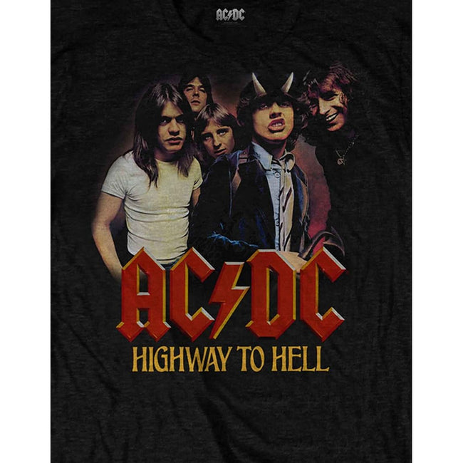 Black - Side - AC-DC Unisex Adult Highway To Hell Band T-Shirt