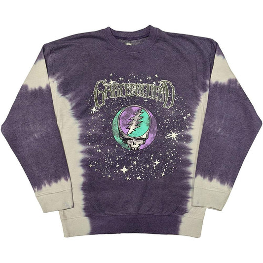 Purple - Front - Grateful Dead Unisex Adult Cosmic Stealie Dip Dye Sweatshirt