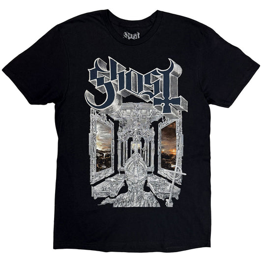 Black - Front - Ghost Unisex Adult Skeletour World Tour 2025 Back Print T-Shirt