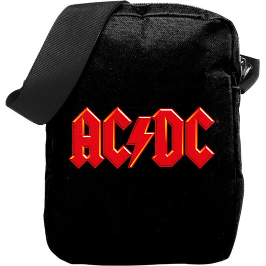Black-Red - Front - AC-DC Logo Crossbody Bag