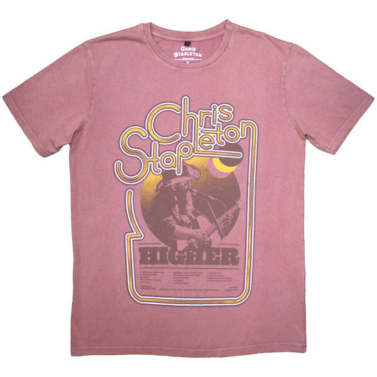 Kashmir Red - Front - Chris Stapleton Unisex Adult Higher Stone Wash T-Shirt
