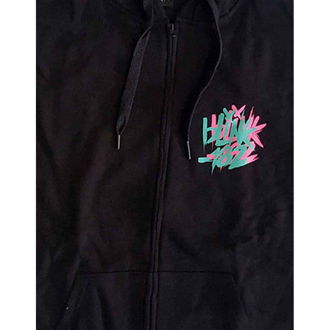 Black - Side - Blink 182 Unisex Adult Six Arrow Smiley Full Zip Hoodie