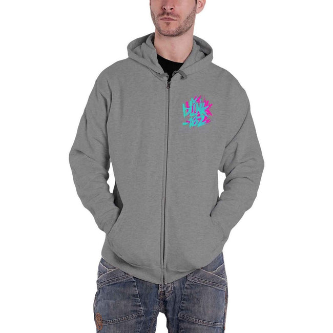 Grey - Front - Blink 182 Unisex Adult Six Arrow Smiley Full Zip Hoodie