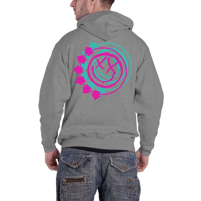 Grey - Back - Blink 182 Unisex Adult Six Arrow Smiley Full Zip Hoodie