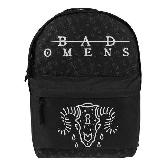 Black-White - Front - Bad Omens Ram Skull Backpack