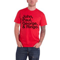 Red - Front - The Beatles Unisex Adult John Paul George & Ringo T-Shirt