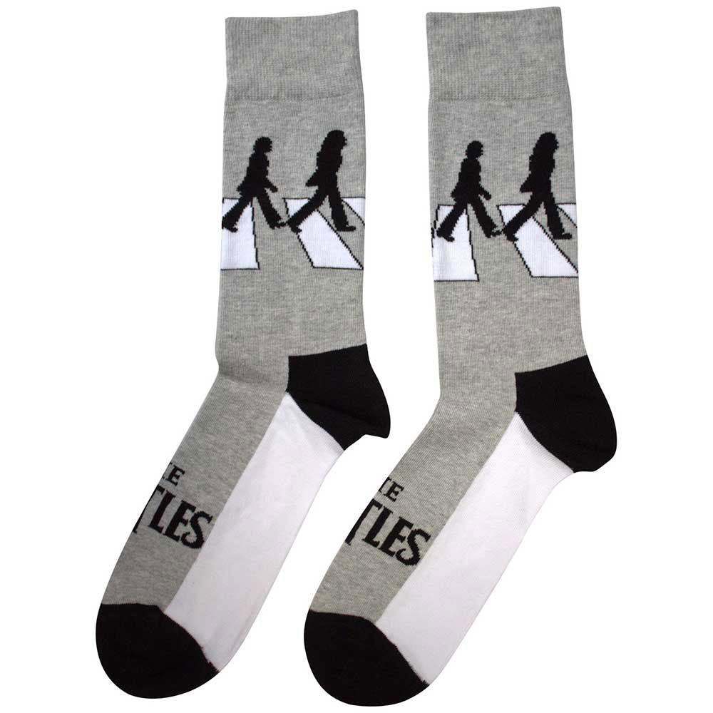 Grey - Back - The Beatles Unisex Adult Abbey Road Silhouette Ankle Socks