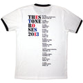 White - Back - The Stone Roses Unisex Adult Tour 2013 Ringer Back Print T-Shirt