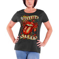 Charcoal Grey - Front - The Rolling Stones Womens-Ladies Stars Logo T-Shirt