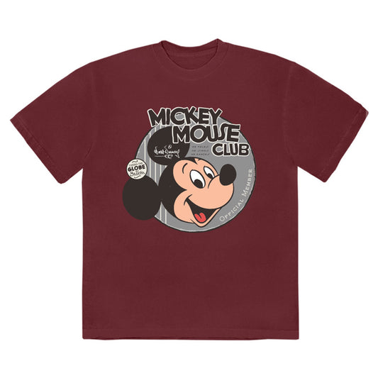 Maroon Red - Front - Disney Unisex Adult Mickey Mouse Club T-Shirt